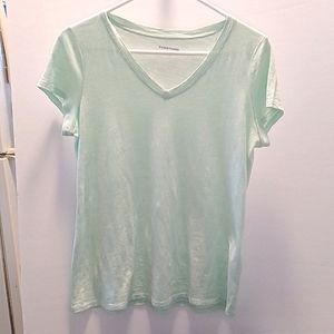 New Eileen Fisher v neck xs short sleeve mint color soft organic cotton soft